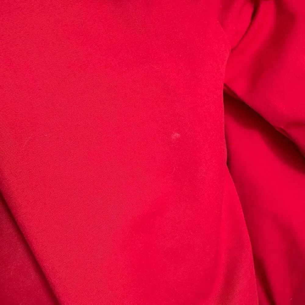 London Fog 7 Red Hooded Jacket Fleece Lined Classic Preppy Luxury Vintage Style